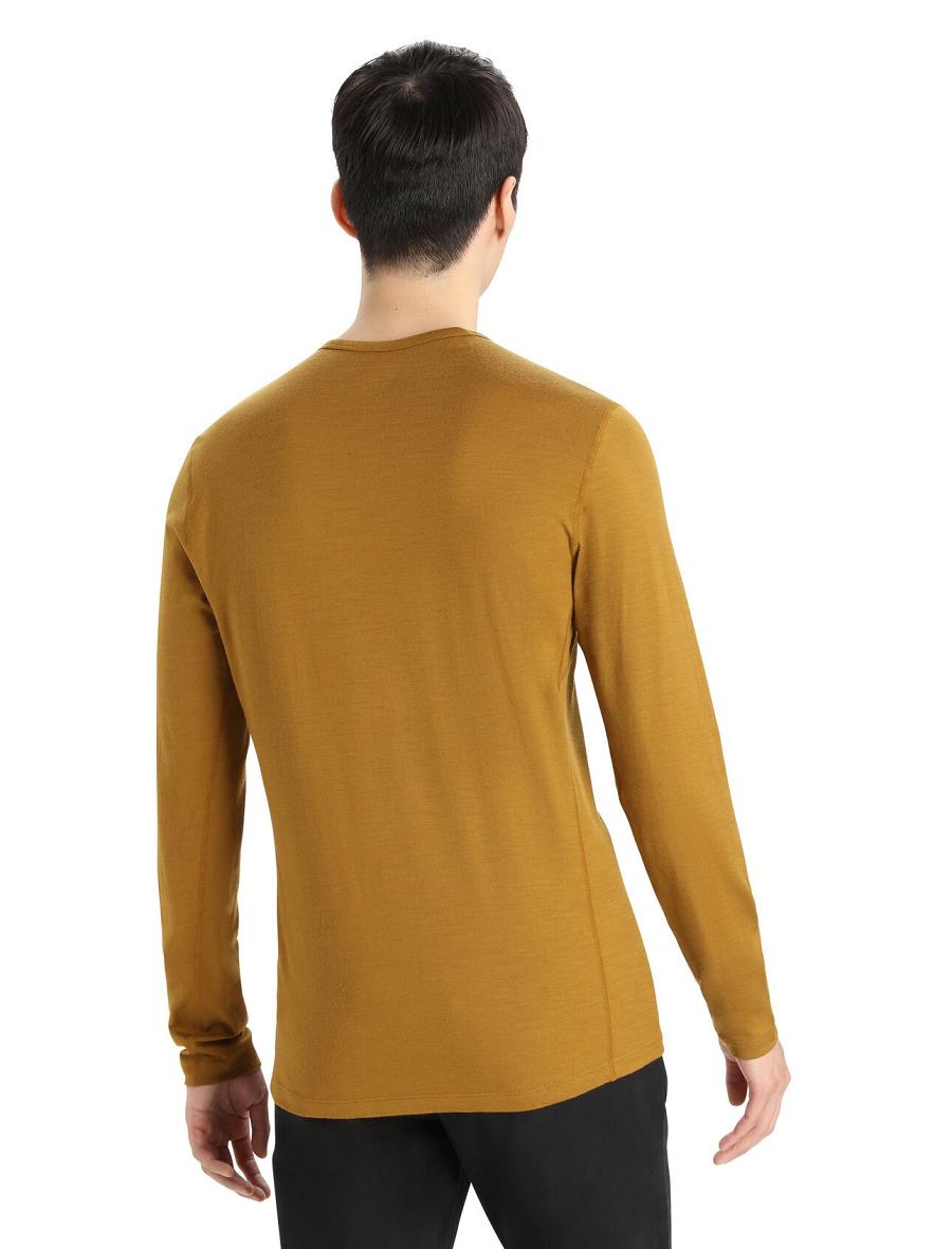 Icebreaker Merino 200 Oasis Long Sleeve Crewe Ski Stripes Miesten Base Layers Ruskea | FI 1368MQZA